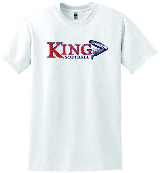 King Softball White T-shirt (50/50 blend)